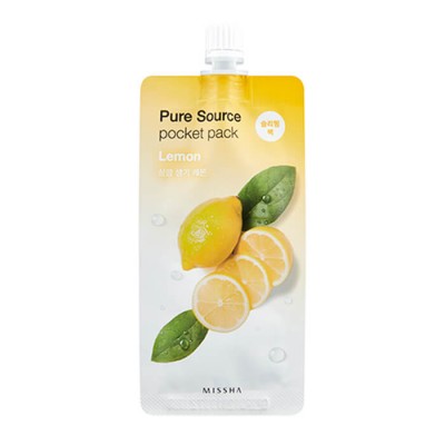 Осветляющая ночная маска Missha Pure Source Pocket Pack - Lemon с экстрактом лимона