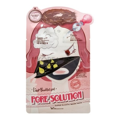 Трехступенчатая маска для сужения пор Elizavecca Pore Solution Super Elastic Mask, 1шт.