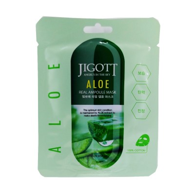 Тканевая маска с экстрактом алоэ Jigott Aloe Real Ampoule mask