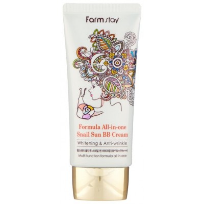 Многофункциональный ББ/BB/ВВ крем с экстрактом улитки SPF50+/PA+++, FarmStay,