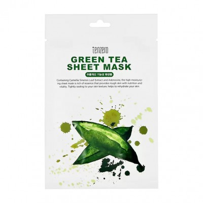 Тканевая маска для лица с экстрактом зелёного чая TENZERO GREEN TEA SHEET MASK