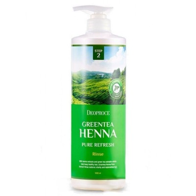 Бальзам для волос с экстрактом зеленого чая и хна DEOPROCE RINSE - GREENTEA HENNA PURE REFRESH 1000м