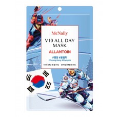 Маска тканевая увлажняющая для сияния кожи с аллантоином V10 ALL DAY MASK ALLANTOIN