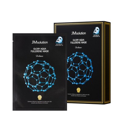 Антивозрастная тканевая маска для лица JMSOLUTION GLORY AQUA FULLERENE MASK DELUXE 35 ml