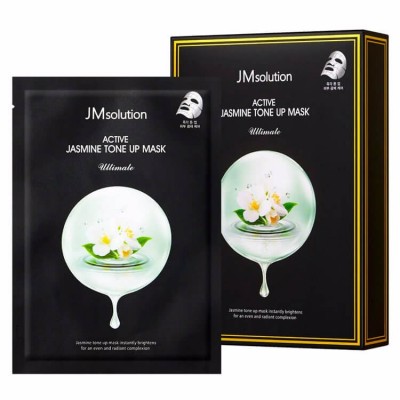 Маска тканевая с экстрактом жасмина для выравнивания тона JMSOLUTION Active Jasmine Tone Up Mask Ult