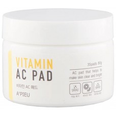 Пилинг-диски с AHA и BHA кислотами и витаминами A'PIEU Vitamin AC Pad 80g (35шт)