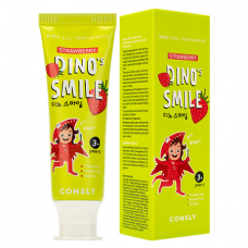 Паста зубная гелевая детская Dino's Smile с ксилитом и вкусом клубники, 60г Consly
