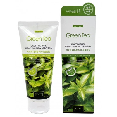 Пенка для умывания ЗЕЛЕНЫЙ ЧАЙ JIGOTT Natural GREEN TEA Foam Cleansing, 180 мл