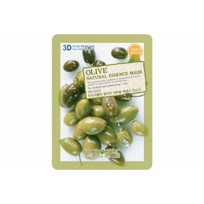 Тканевая 3D маска с экстрактом оливы для увлажнения и питания кожи Olive Natural Essence Mask, Fooda