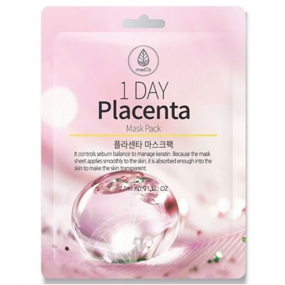 Тканевая маска с экстрактом фитоплаценты, 1 Day Placenta Mask Pack, 27 мл