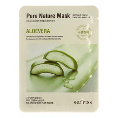 Маска для лица тканевая Secriss Pure Nature Mask Pack Aloevera 25мл