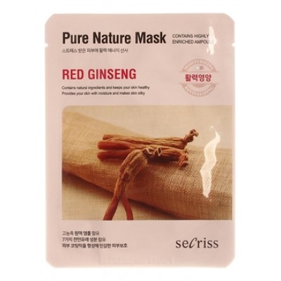Маска для лица тканевая Secriss Pure Nature Mask Pack Red Ginseng 25мл