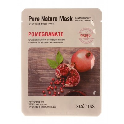 Маска для лица тканевая Secriss Pure Nature Mask Pack Pomeganate 25мл